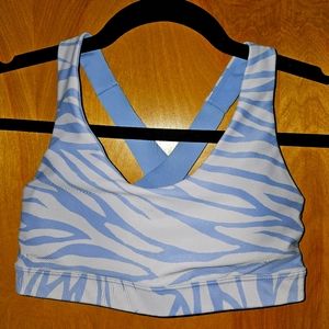 OLD NAVY Medium Support Sports Bra Purple Zebra Print EXTRA-SMALL